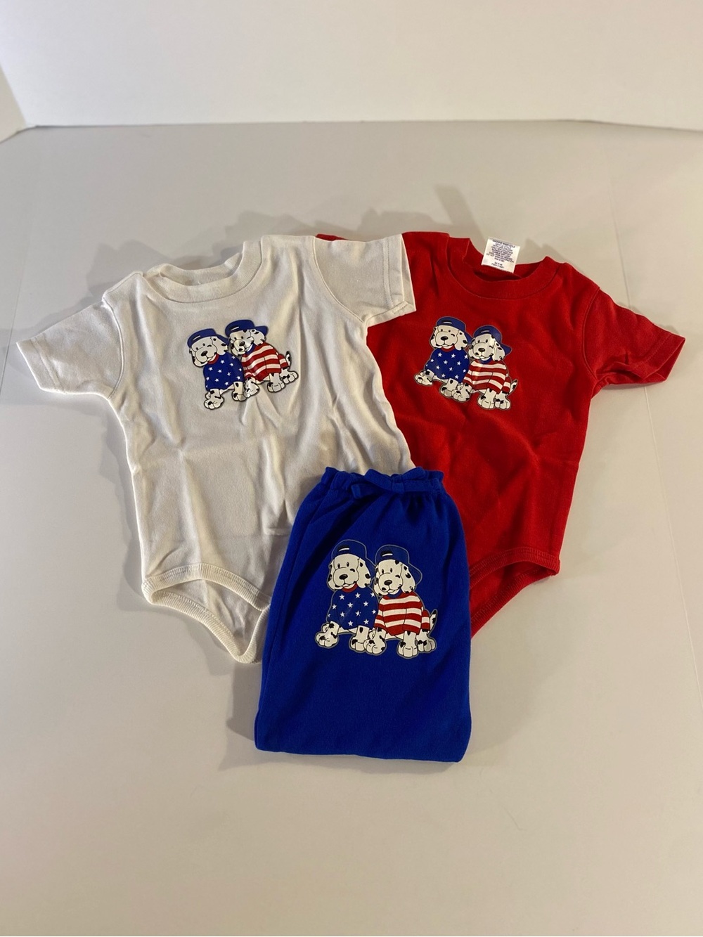 Patriotic Puppy Infant Set - Red White Blue
